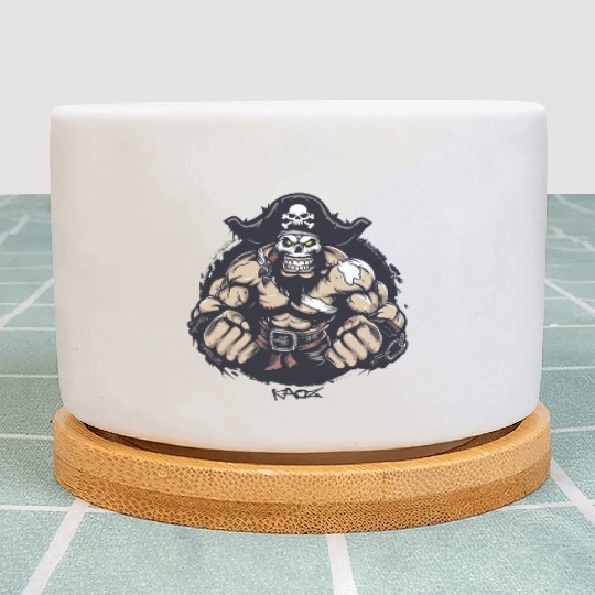 Strong Muscle Wrestler Pirate Plant Pots