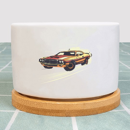 Classic Muscle Car in Action Plant Pots