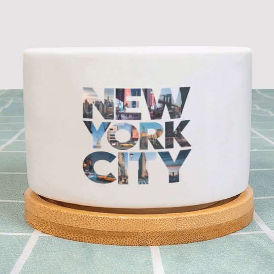 New York City | Urban Skyline Letters Design Plant Pots