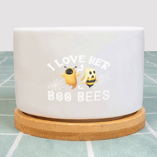 I Love Her Boo Bees Plant Pots Funny Couples Halloween Co