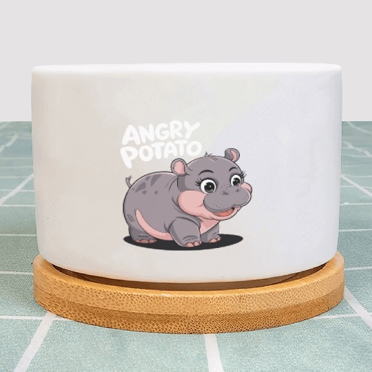 Moo Deng Angry Potato Hippo Fun Plant Pots