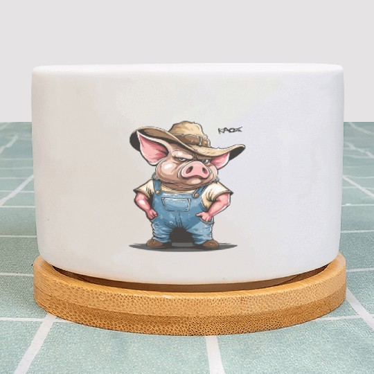 Hillbilly Pig Farmer – Redneck Village Life Plant Pots