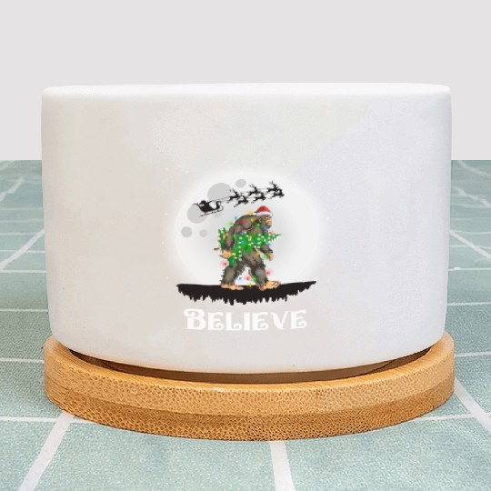 Bigfoot Christmas Tree Lights Believe Sasquatch Plant Pots