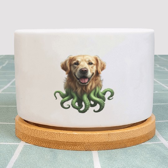 GOLDEN RETRIEVER KRAKEN: SEA'S CUTEST MONSTER Plant Pots
