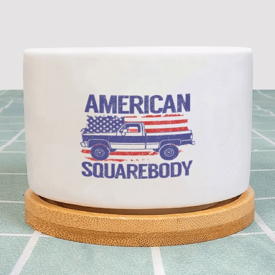 Classic C10 American Square Body Truck USA Flag Plant Pots