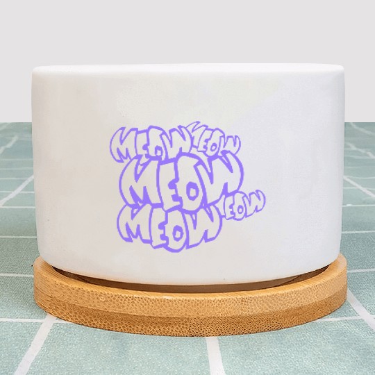 Many Funny Meow Cat Meow Comic Letters Text Quote Plant Pots