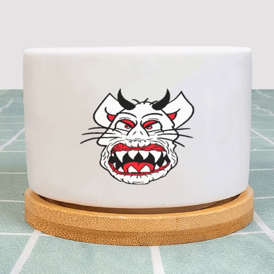 Demon Monster Cat Halloween Fun Horror Devil Horns Plant Pots