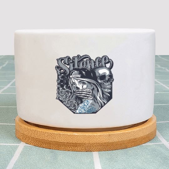 silence Chicano Vintage Design Plant Pots