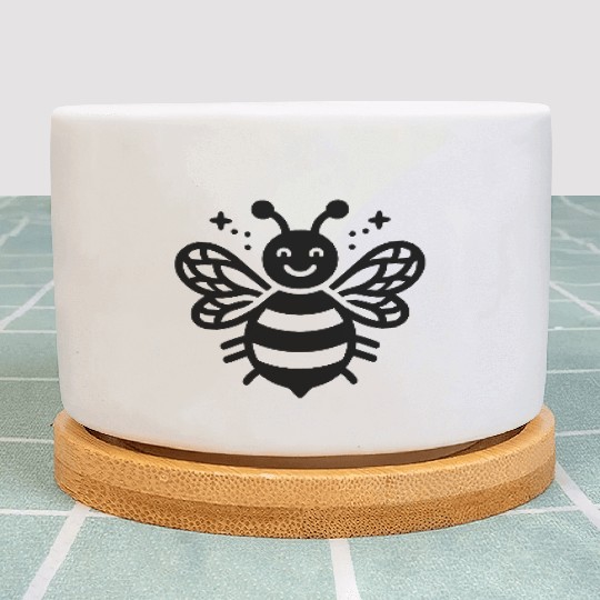 Honey bee kids style insect drawing path15 Plant Pots