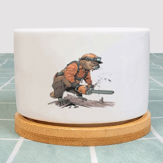 Beaver Lumberjack Chainsaw Plant Pots