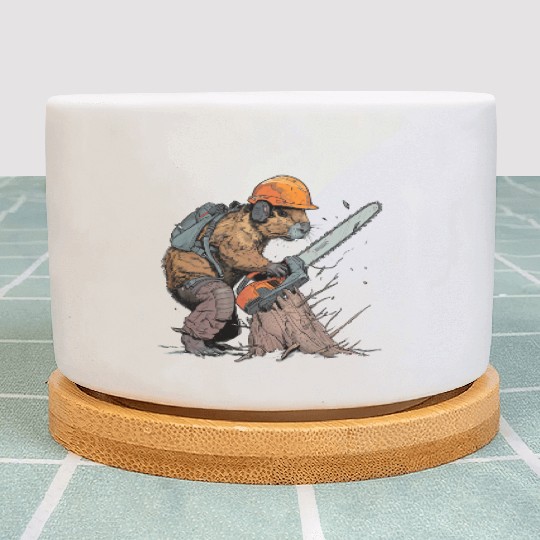 Beaver Lumberjack Chainsaw Plant Pots