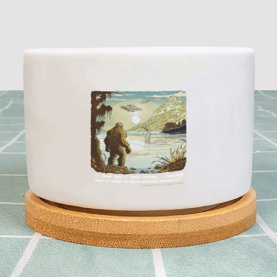 Funny Bigfoot Philosophy Loch Ness Monster UFOs Plant Pots
