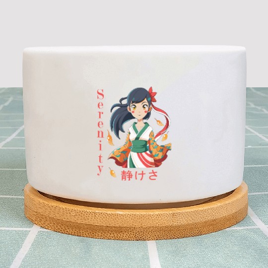 Autumn Serenity - 静けさ Kimono Girl Art Plant Pots