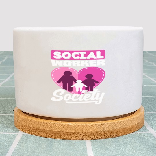 Social Worker Society Heart Family Plant Pots