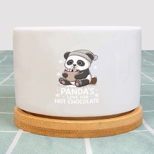 Panda's Love For Hot Chocolate Winter Vibes Plant Pots
