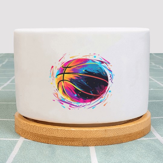 Retro Basketball Synthwave Plant Pots