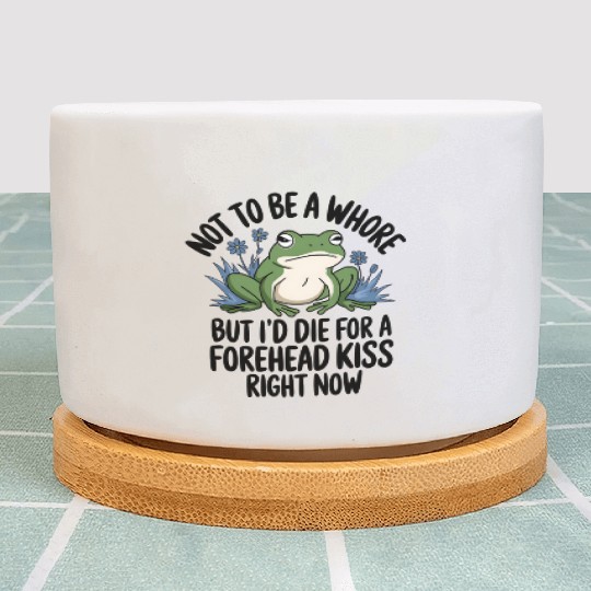 Funny Frog Forehead Kiss Sarcastic Frog Humor Plant Pots