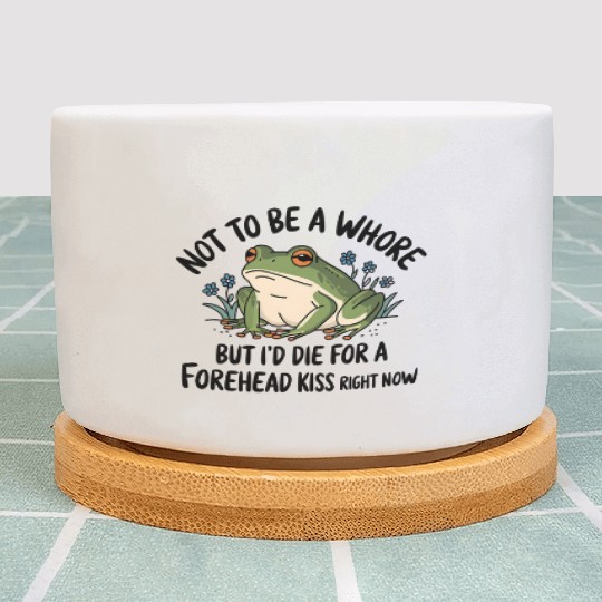 Funny Frog Forehead Kiss Sarcastic Frog Humor Plant Pots