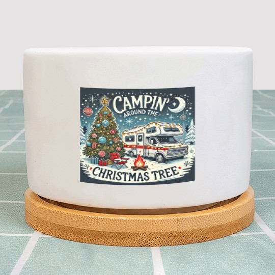 campin around christmas tree final correct Plant Pots