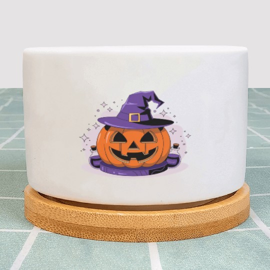 Witchy Jack-O'-Lantern Plant Pots