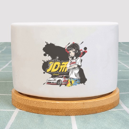 Cute Anime Girl JDM Car Street Racer Plant Pots