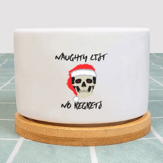Naughty List No Regrets Santa Skull Plant Pots