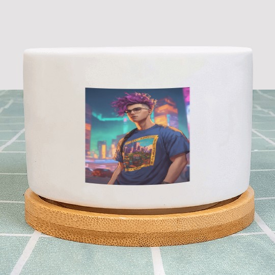 Edgy Cyberpunk Plant Pots with Neon Vibes"