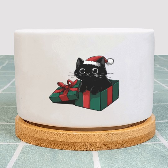 Christmas Gift Cat Plant Pots