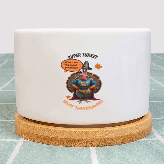 Super Turkey Saves Thanksgiving Plant Pots