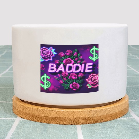 BADDIE in Neon Pink Plant Pots