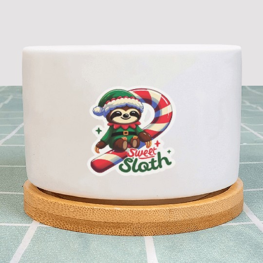 Adorable sloth dressed as an elf Plant Pots