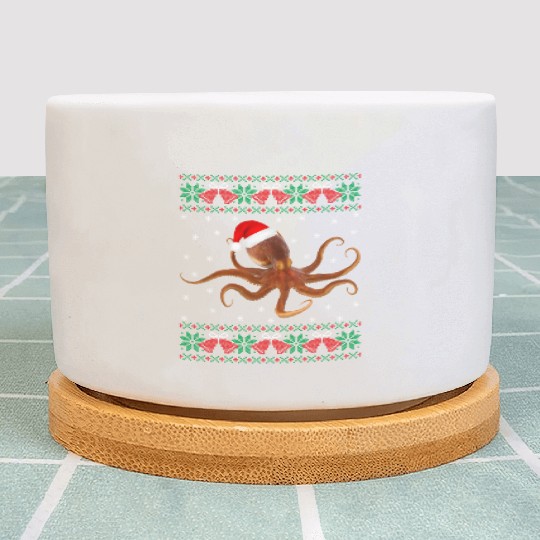 Octopus Lover Matching Ugly Octopus Santa Hat Plant Pots