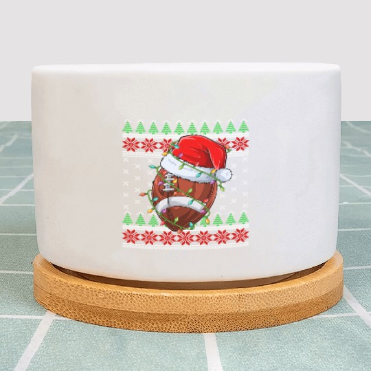 American Football Rugby Ugly Christmas Santa Hat Plant Pots