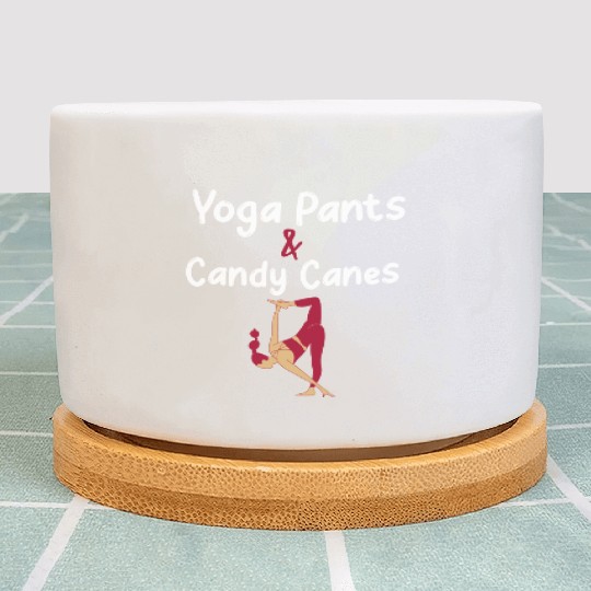 Yoga Pants & Candy Canes Christmas Yoga Plant Pots