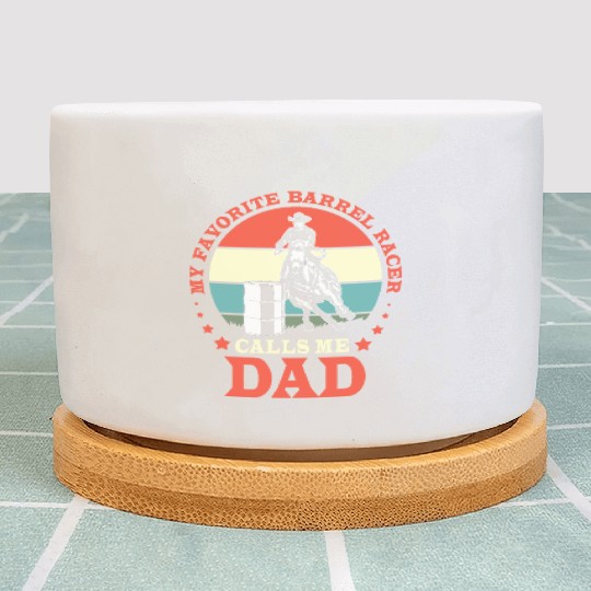 Retro Horse Riding Fathers Day Barrel Racing Dad Plant Pots