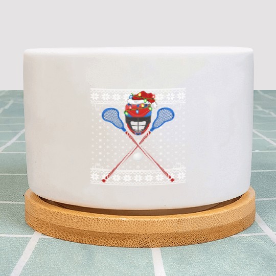 Lacrosse Player Ugly Christmas Plant Pots