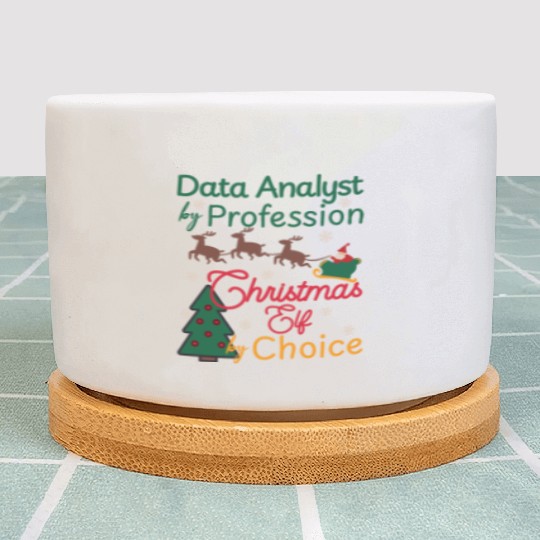 Data Analyst Christmas Xmas Elf Data Science Plant Pots