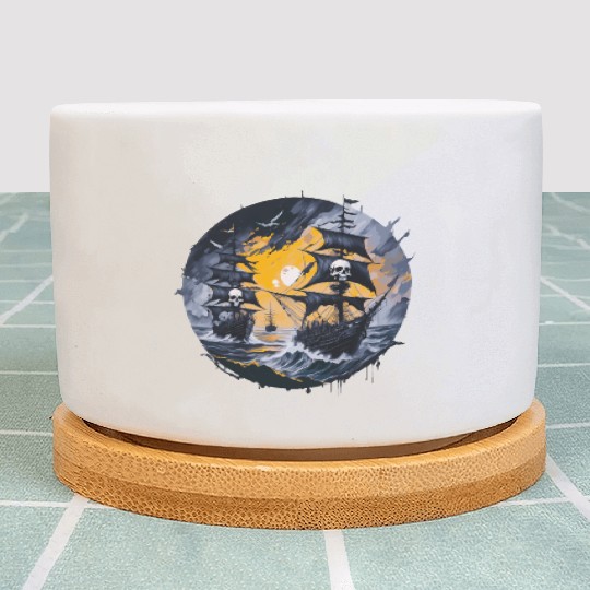 Pirate Boat, Pirates, Captain, Sailing Ship, Plant Pots