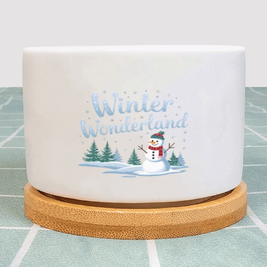 christmas snowman winter wonderland Plant Pots