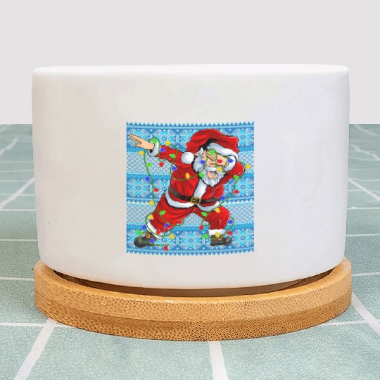 Dabbing Santa Christmas Tree Lights Plant Pots