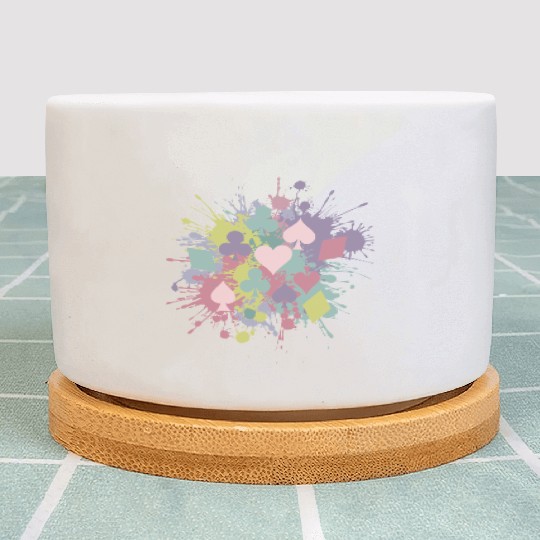 Paint Splatter Playing Card Suits Design Plant Pots
