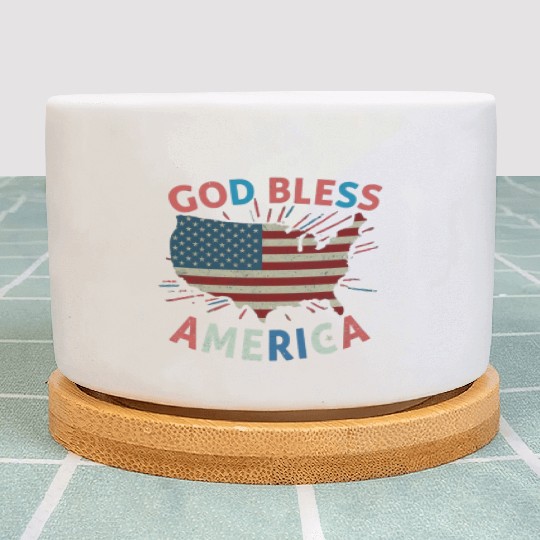 God Bless America Plant Pots Design