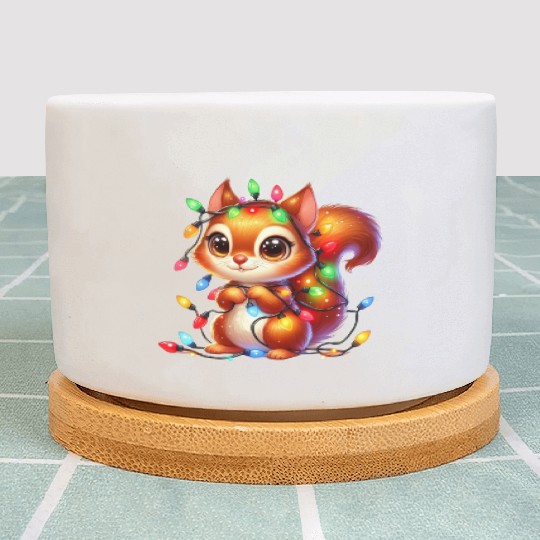FUNNY CHRISTMAS SQUIRREL Plant Pots