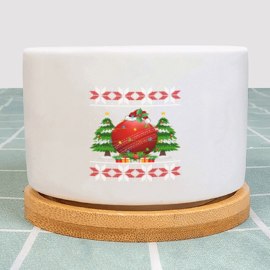 Cricket Ball Christmas Plant Pots