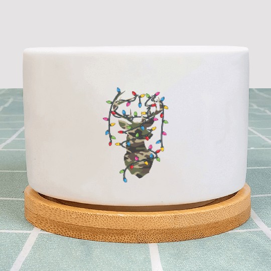 Christmas Holiday Camo Hunting Reindeer Deer Xmas Plant Pots