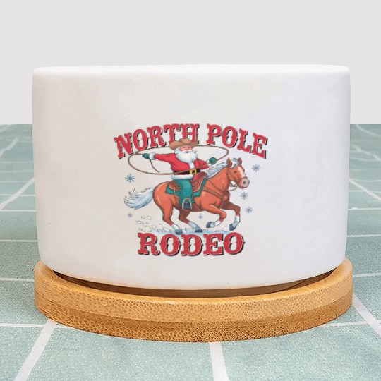 Cowboy Santa Horseback Santa Claus Horse Christmas Plant Pots