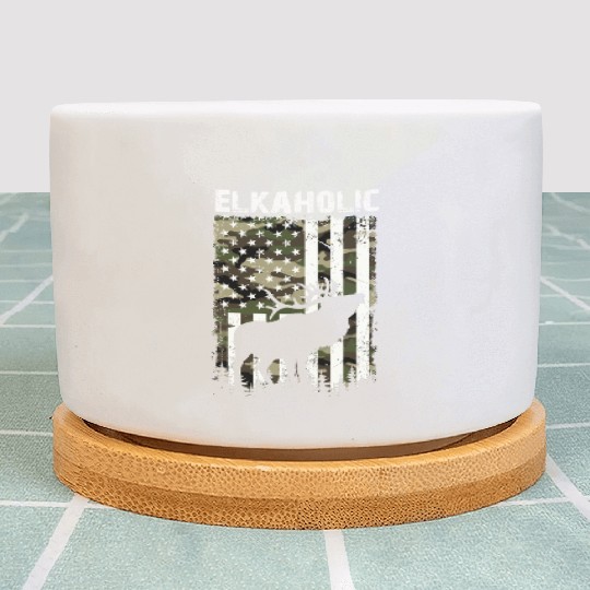 Elk Hunting Elkaholic Hunters Plant Pots