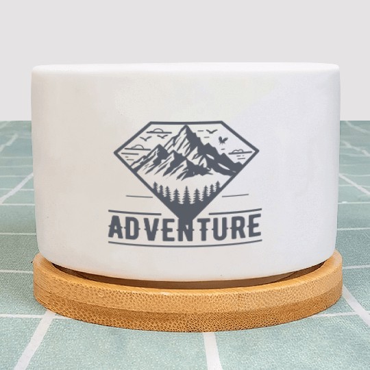 Modern Geometric Nature Mountains Adventure Plant Pots