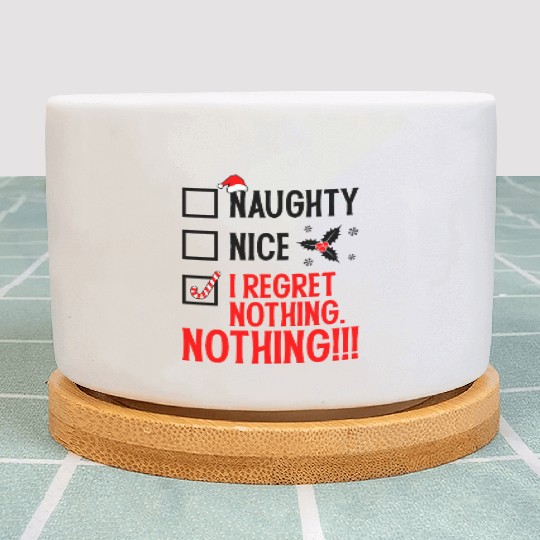 Naughty, Nice, No Regrets Christmas Plant Pots