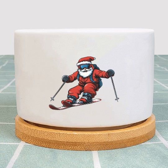 Skier Christmas Plant Pots